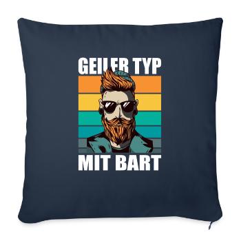 Bart Bartträger bartpflege Schnurrbart Hipster - Sofakissenbezug 45 x 45 cm - Navy - Vorne