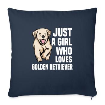 Golden Retriever | Golden Retriever - Housse de coussin décorative 45 x 45 cm - bleu marine - Devant
