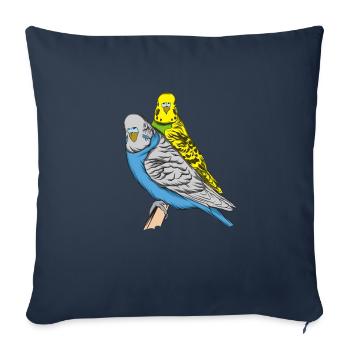 Budgerigar - Sofa pillowcase 17,3'' x 17,3'' (45 x 45 cm) - navy - Front