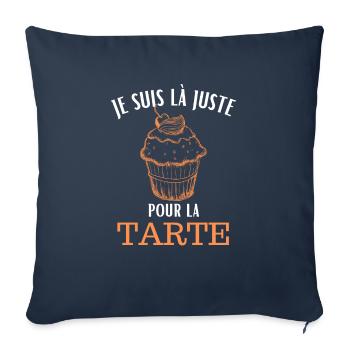 Je suis là juste pour la tarte - Housse de coussin décorative 45 x 45 cm - bleu marine - Devant