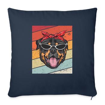 Rottweiler cuddly toy - Sofa pillowcase 17,3'' x 17,3'' (45 x 45 cm) - navy - Front