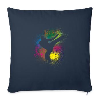 | d’art martial brésilien Capoeira - Housse de coussin décorative 45 x 45 cm - bleu marine - Devant