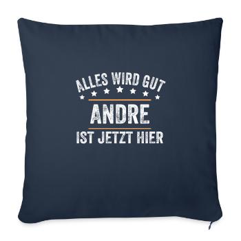 Andre Vorname Name Geburtstag - Sofakissenbezug 45 x 45 cm - Navy - Vorne