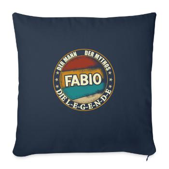 Fabio Vorname Name Geburtstag - Sofakissenbezug 45 x 45 cm - Navy - Vorne