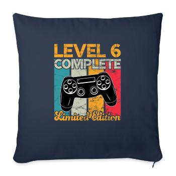 Level 6 complete Gaming Birthday - Sofa pillowcase 17,3'' x 17,3'' (45 x 45 cm) - navy - Front