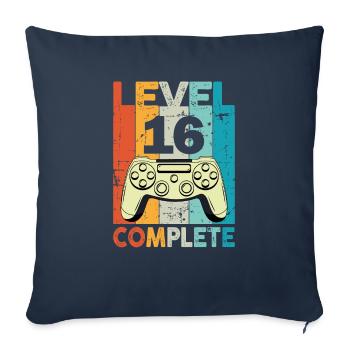 Level 16 Complete Gaming Birthday - Sofa pillowcase 17,3'' x 17,3'' (45 x 45 cm) - navy - Front