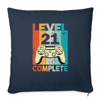 Level 21 Complete Gaming Birthday - Sofa pillowcase 17,3'' x 17,3'' (45 x 45 cm) - navy - Front