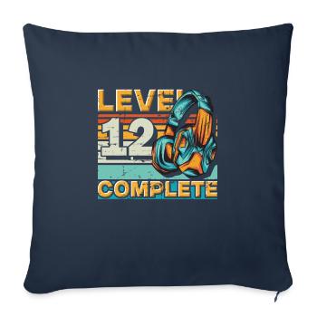 Gaming Birthday Level 12 Complete pour les joueurs. - Housse de coussin décorative 45 x 45 cm - bleu marine - Devant