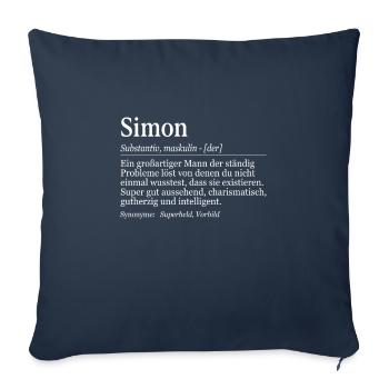 Simon Definition Name Day Birthday Name - Sofa pillowcase 17,3'' x 17,3'' (45 x 45 cm) - navy - Front