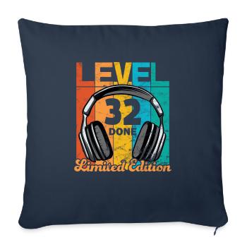 Gaming Birthday 32 Years Level 32 Complete - Sofa pillowcase 17,3'' x 17,3'' (45 x 45 cm) - navy - Front