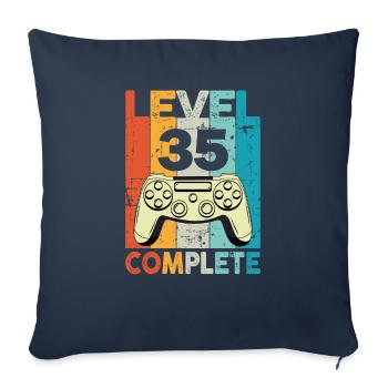 Level 35 Complete Gaming Birthday - Sofa pillowcase 17,3'' x 17,3'' (45 x 45 cm) - navy - Front