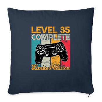 Level 35 complete Gaming Birthday - Sofa pillowcase 17,3'' x 17,3'' (45 x 45 cm) - navy - Front