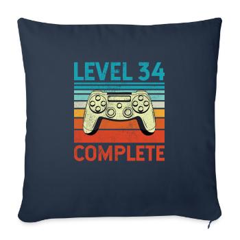 Niveau 34 Terminé - Housse de coussin décorative 45 x 45 cm - bleu marine - Devant