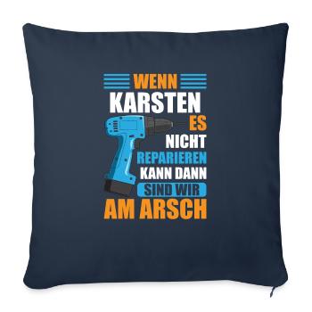 Karsten Vorname Name Geburtstag Reparieren - Sofakissenbezug 45 x 45 cm - Navy - Vorne
