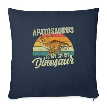 Apatosaurus Dinosaure Enfants Dino Cadeau - Housse de coussin décorative 45 x 45 cm - bleu marine - Devant