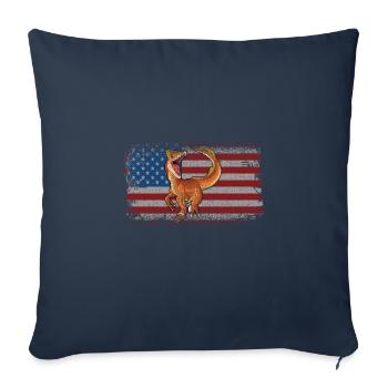 Deinonychus Dinosaur Children Dino Gift - Sofa pillowcase 17,3'' x 17,3'' (45 x 45 cm) - navy - Front