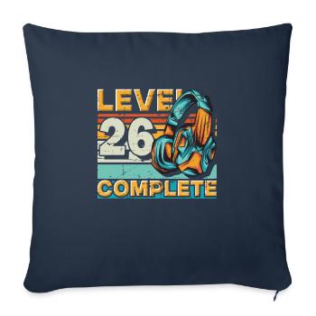 Gaming Birthday Level 26 Complete for gamers. - Sofa pillowcase 17,3'' x 17,3'' (45 x 45 cm) - navy - Front