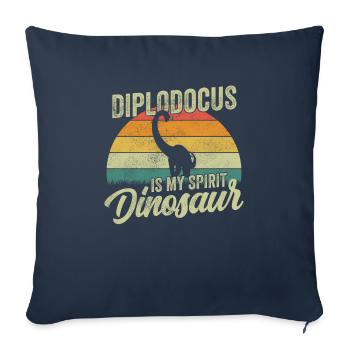 Diplodocus Dinosaur Children Dino Gift - Sofa pillowcase 17,3'' x 17,3'' (45 x 45 cm) - navy - Front