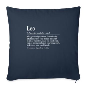 Leo Definition Namenstag Geburtstag Name - Sofakissenbezug 45 x 45 cm - Navy - Vorne