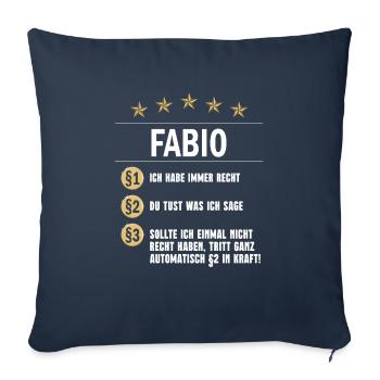 Fabio Habe immer Recht Namenstag - Sofakissenbezug 45 x 45 cm - Navy - Vorne