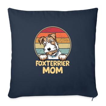 Fox Terrier Dog Dog Dog Owner - Sofa pillowcase 17,3'' x 17,3'' (45 x 45 cm) - navy - Front