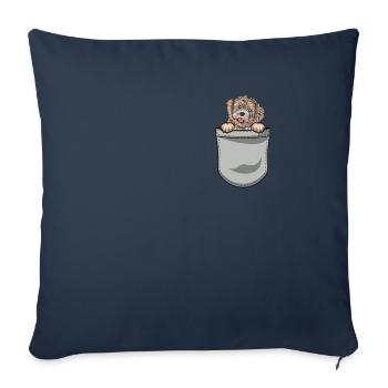 Propriétaire de chien de chien havanais - Housse de coussin décorative 45 x 45 cm - bleu marine - Devant
