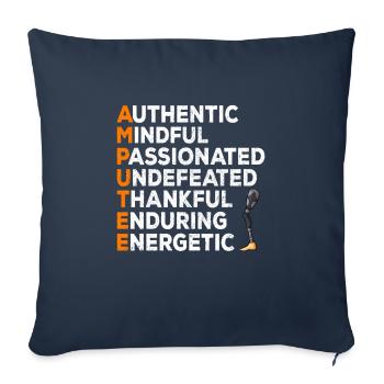 Leg surgery wheelchair lost leg - Sofa pillowcase 17,3'' x 17,3'' (45 x 45 cm) - navy - Front