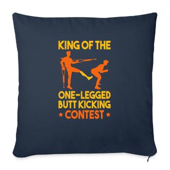 Leg surgery wheelchair lost leg - Sofa pillowcase 17,3'' x 17,3'' (45 x 45 cm) - navy - Front