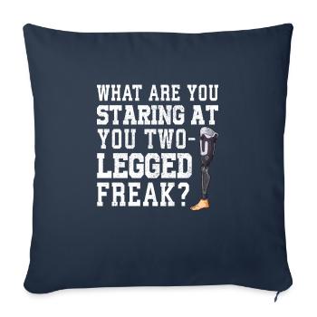 Leg surgery wheelchair lost leg - Sofa pillowcase 17,3'' x 17,3'' (45 x 45 cm) - navy - Front