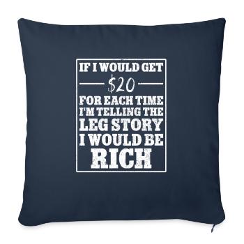 Leg surgery wheelchair lost leg - Sofa pillowcase 17,3'' x 17,3'' (45 x 45 cm) - navy - Front