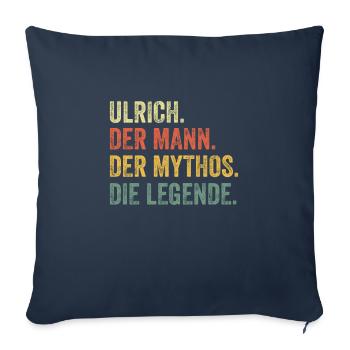Ulrich Mann Mythos Legende Vorname Name - Sofakissenbezug 45 x 45 cm - Navy - Vorne