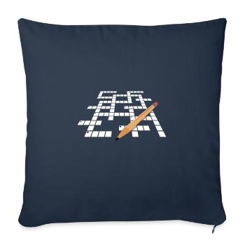 Résoudre des mots croisés - Housse de coussin décorative 45 x 45 cm - bleu marine - Devant