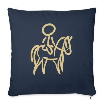 Cavalier sur Cavalier Minimalisme Minimaliste - Housse de coussin décorative 45 x 45 cm - bleu marine - Devant