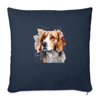 Beagle - Housse de coussin décorative 45 x 45 cm - bleu marine - Devant
