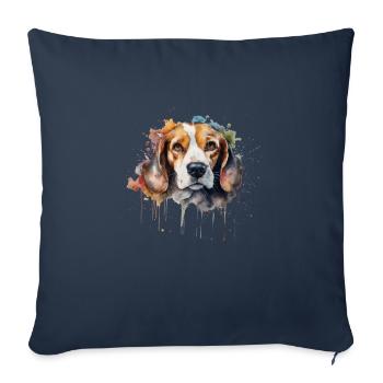 Beagle - Housse de coussin décorative 45 x 45 cm - bleu marine - Devant