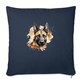 Belgian Malinois - Sofa pillowcase 17,3'' x 17,3'' (45 x 45 cm) - navy - Front