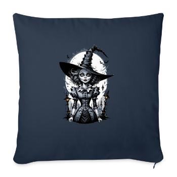 sorcière classique 24 - Housse de coussin décorative 45 x 45 cm - bleu marine - Devant