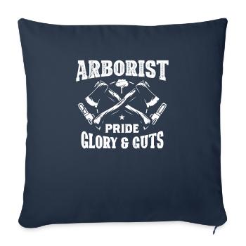 Bûcheron tronçonneuse arboriste - Housse de coussin décorative 45 x 45 cm - bleu marine - Devant