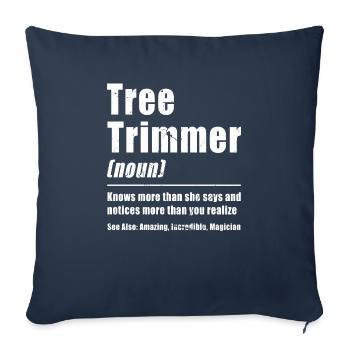 Bûcheron tronçonneuse arboriste - Housse de coussin décorative 45 x 45 cm - bleu marine - Devant