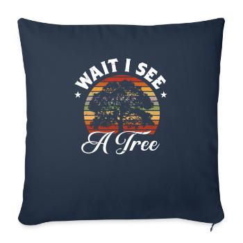 Bûcheron tronçonneuse arboriste - Housse de coussin décorative 45 x 45 cm - bleu marine - Devant
