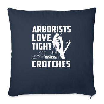 Bûcheron tronçonneuse arboriste - Housse de coussin décorative 45 x 45 cm - bleu marine - Devant