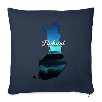 The map of Finland - Sofa pillowcase 17,3'' x 17,3'' (45 x 45 cm) - navy - Front