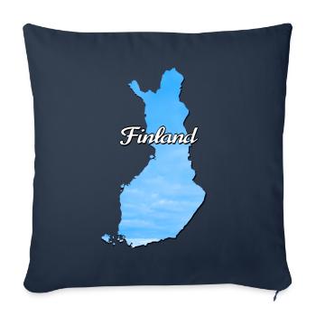 The map of Finland Suomi, blue color - Sofa pillowcase 17,3'' x 17,3'' (45 x 45 cm) - navy - Front