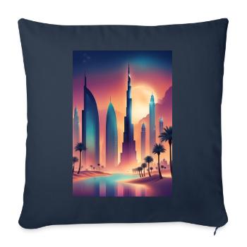 Colorful eastern cityscape - Sofa pillowcase 17,3'' x 17,3'' (45 x 45 cm) - navy - Front