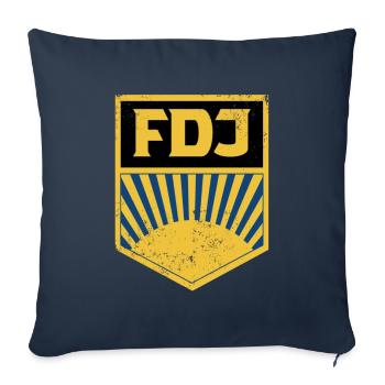 FDJ Retro Logo DDR Pioniere - Housse de coussin décorative 45 x 45 cm - bleu marine - Devant