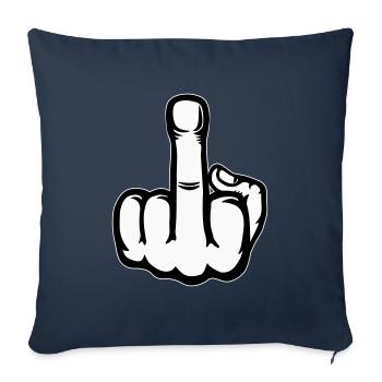 Middle Finger Hand Icon - Sofa pillowcase 17,3'' x 17,3'' (45 x 45 cm) - navy - Front