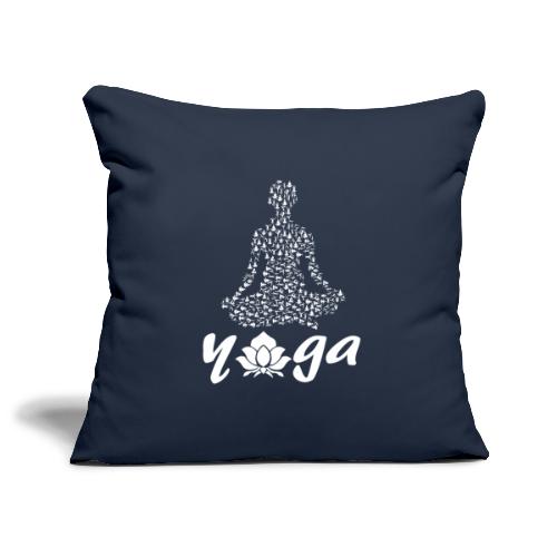 yoga fiore bianco namaste pace amore hippie fitness - Copricuscino per divano, 45 x 45 cm