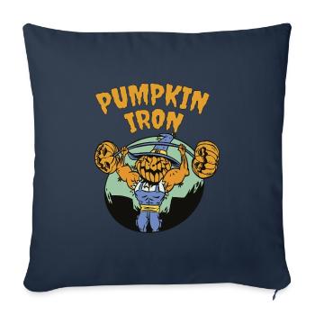 Pumpkin Iron - Halloween pun - Sofa pillowcase 17,3'' x 17,3'' (45 x 45 cm) - navy - Front