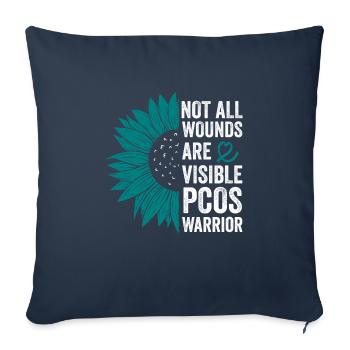 PCOS Warrior: Invisible Combat - Sofa pillowcase 17,3'' x 17,3'' (45 x 45 cm) - navy - Front