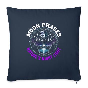 Moon Phases Symbol Astronomy Astrology Full Moon - Sofa pillowcase 17,3'' x 17,3'' (45 x 45 cm) - navy - Front